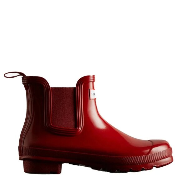 Hunter Women's Original Gloss Chelsea Boots in Military Red - Picture 6 of 10